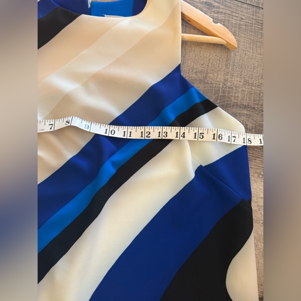 Milly Abstract Mini Dress Size 8 Blue Black - Picture 6 of 9